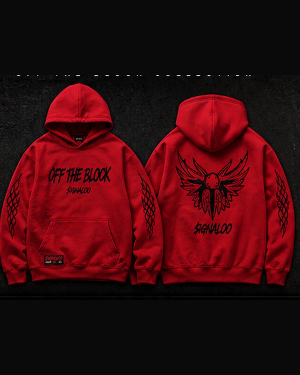 RED SIGNAL HOODIE from the SIGNAL 00 Off the Block collection